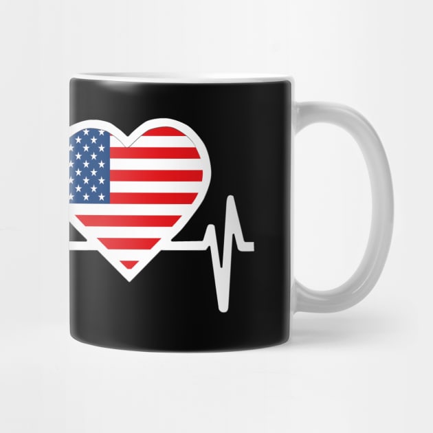 USA Heartbeat Flag by Dojaja